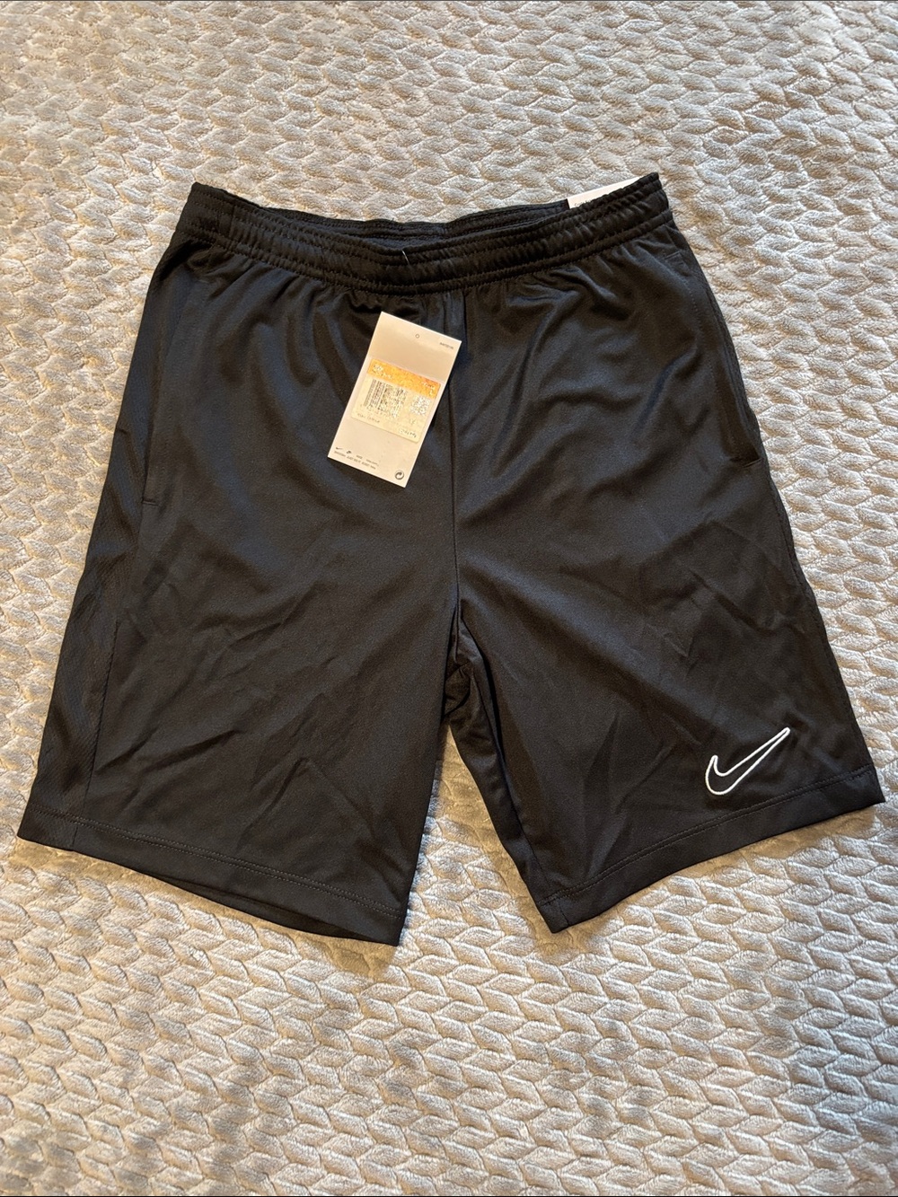 Nike Black Athletic Shorts with White Swoosh